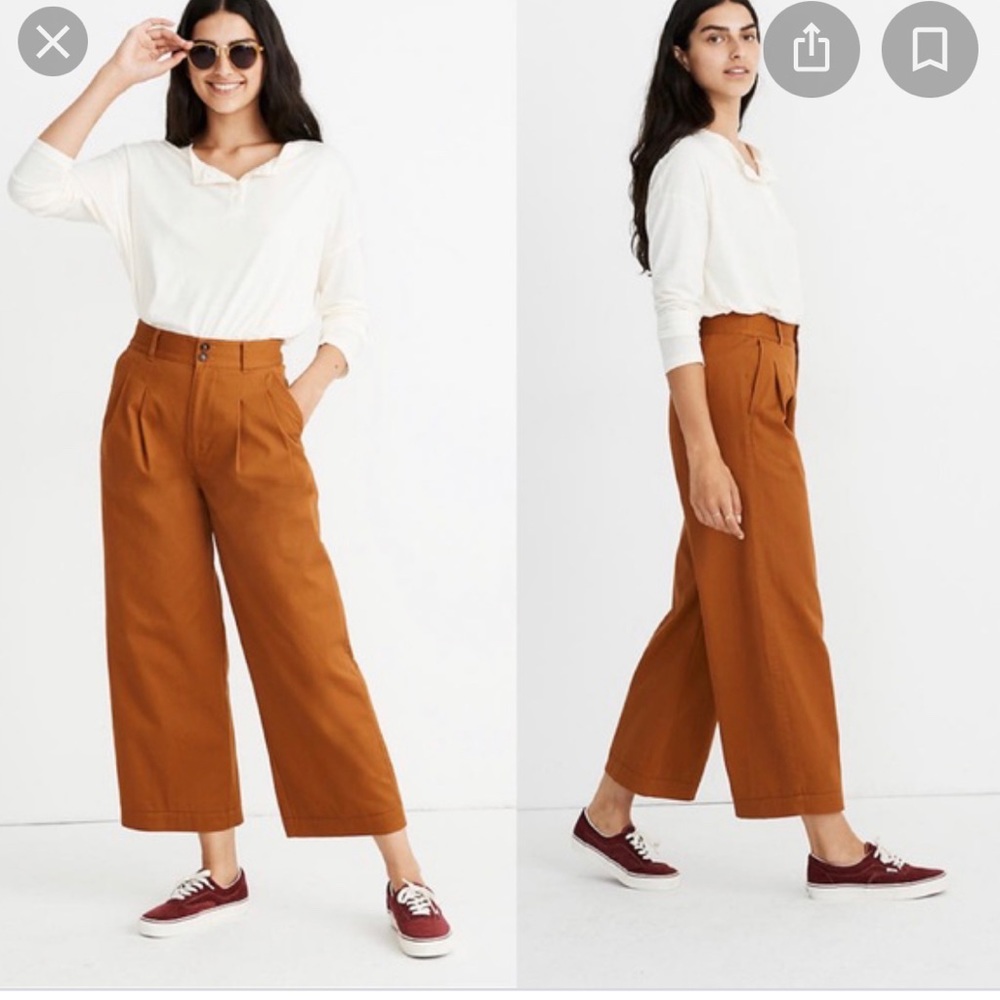 Madewell burnt sienna pleated pants
